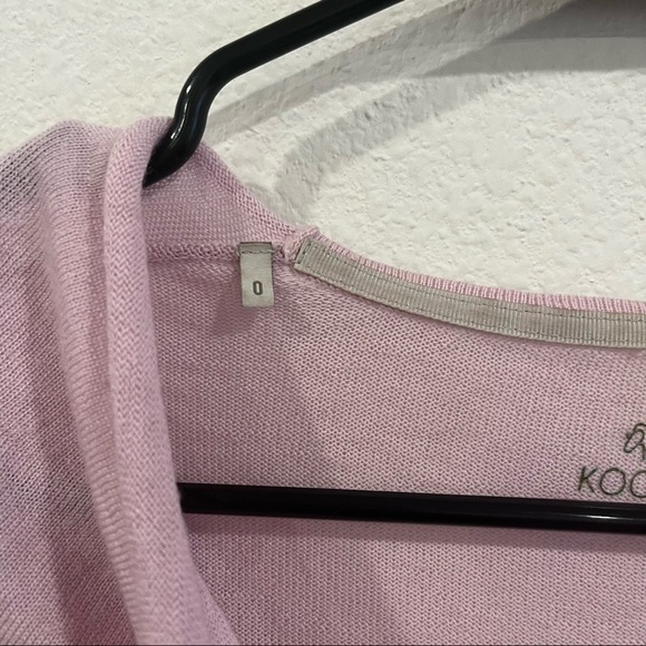 Kookai size 0 pink cowl neck merino wool sweater with elbow patches - Picture 2 of 12